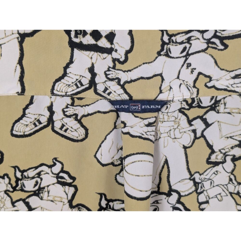 Vintage Phat Farm All Over Bull Print Short Sleeve Shirt Men's Size XXL/2XL - Picture 14 of 14